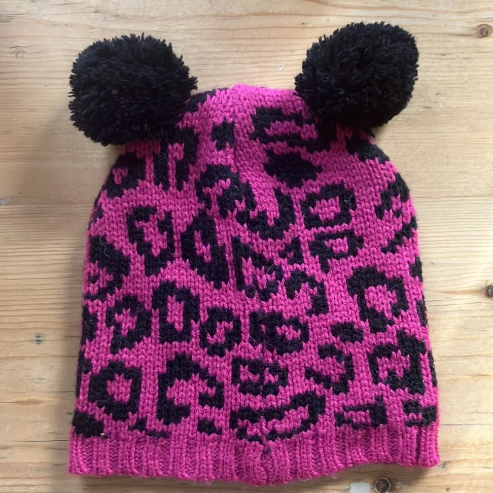 Kids’ knit beanie BearPaw Pink Animal Print
